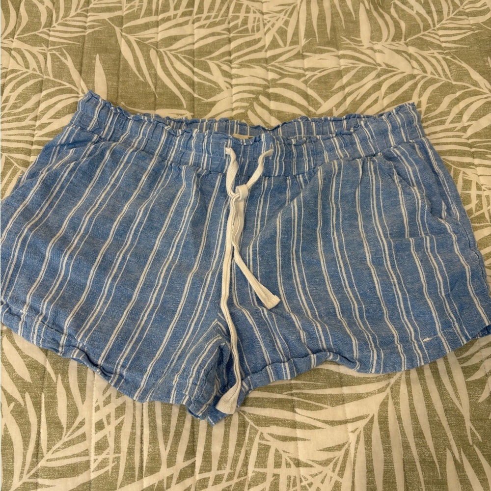 Blue Striped Women's Shorts